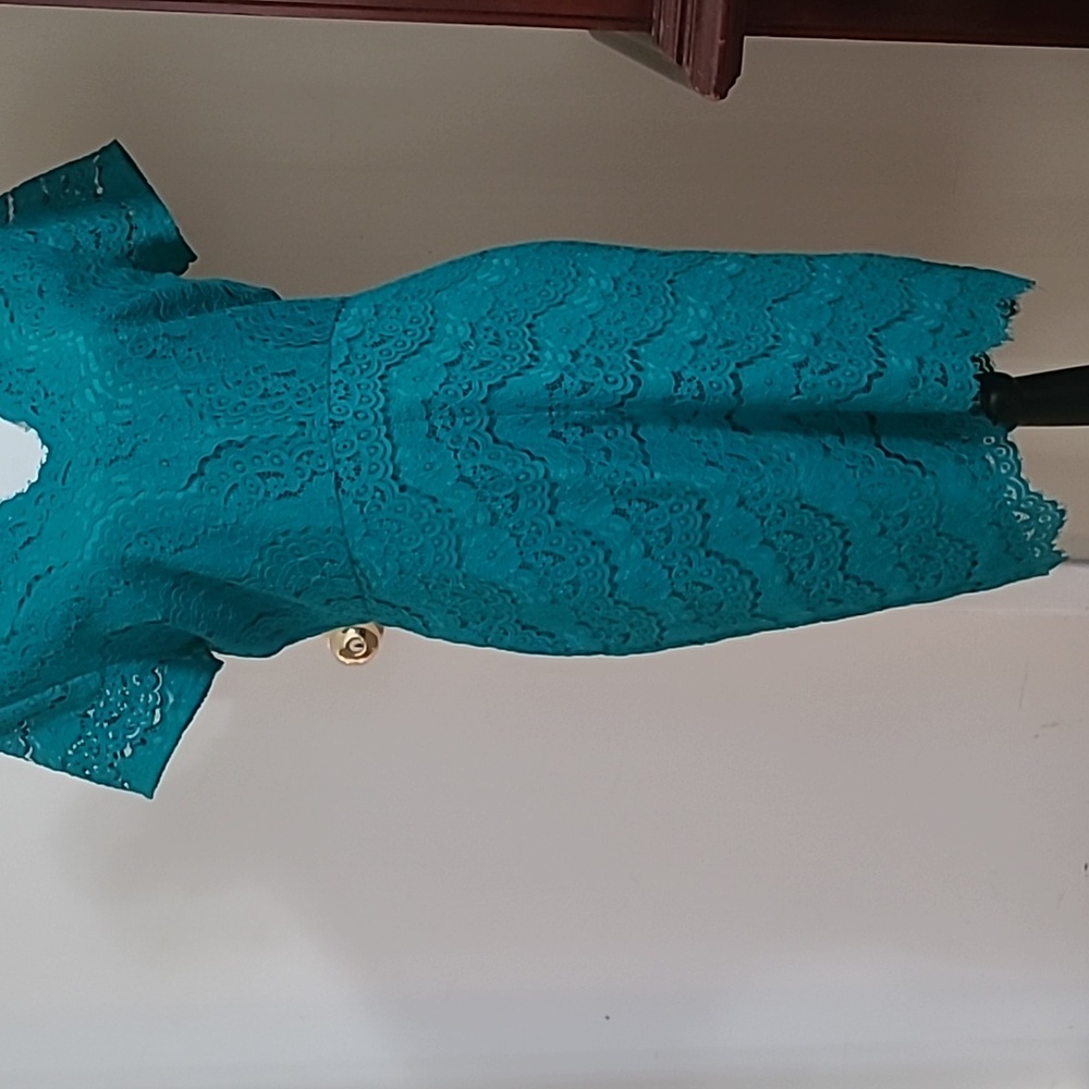 Teal Lace Dress By LOFT size 8.